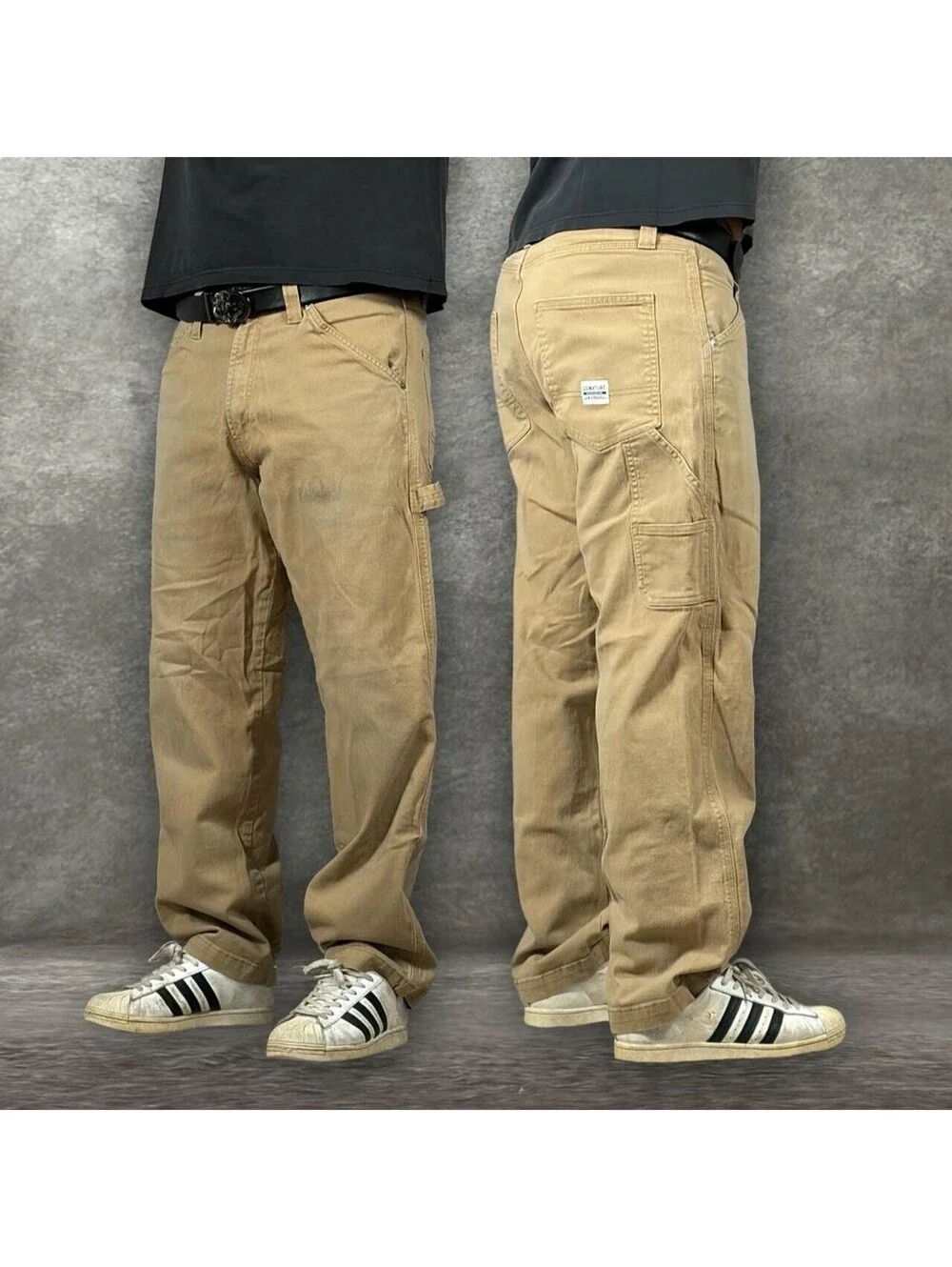 y2k 2000s levi’s skater utility workwear relaxed carpenter pants tan Sz 34x32